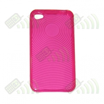Funda Gel Iphone 4G Rosa C&iacute;rculos