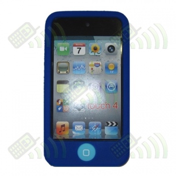 Funda Silicona Ipod Touch 4 Azul Con Bot&oacute;n
