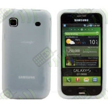 Funda Silicona Samsung Galaxy S i9000 / S Plus i9001 Blanca semitransparente