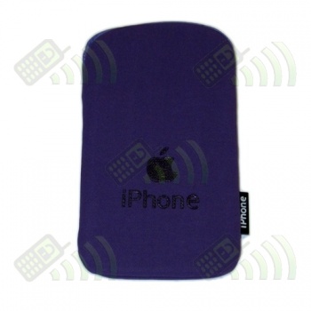 Funda Neopreno Morada Logo Apple 12,5x7cm﻿