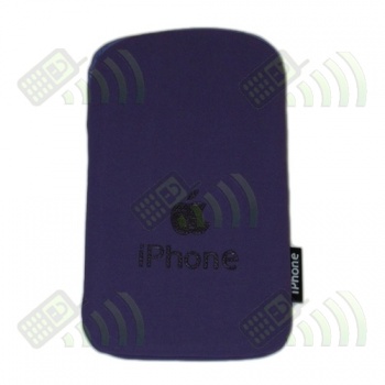 Funda Neopreno Morado claro logo Apple 12,5x7cm