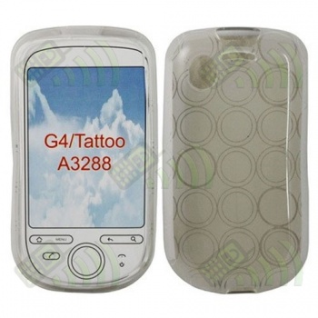 Funda Gel HTC Tattoo Transparente C&iacute;rculos