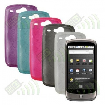 Funda Gel HTC Nexus One Rosa Fucsia C&iacute;rculos