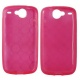 Funda Gel HTC Nexus One Rosa Fucsia Círculos