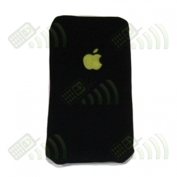 Funda Neopreno Negro/Verde Logo Apple Verde 13x7cm