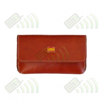 Funda Tel&eacute;fono Mod.1 Piel Bandera Espa&ntilde;a Color Marr&oacute;n