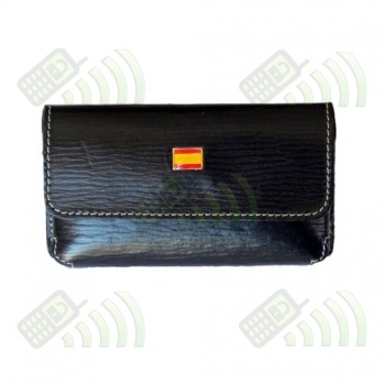 Funda T&eacute;lefono Mod.1 Piel Bandera Espa&ntilde;a Color Negro