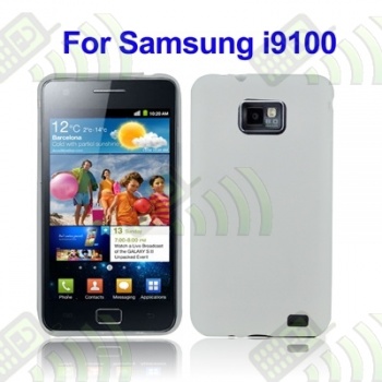 Funda Silicona Gel Samsung Galaxy S2 i9100 Blanca Semitransparente