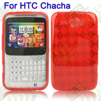 Funda Gel Silicona HTC ChaChaCha Roja Rombos