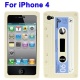 Funda Silicona Iphone 4 Cassette Blanca