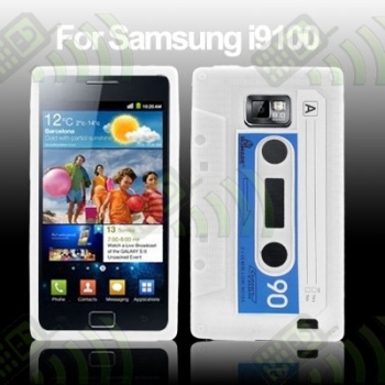 Funda Silicona Samsung Galaxy S2 i9100 Cassette Blanca