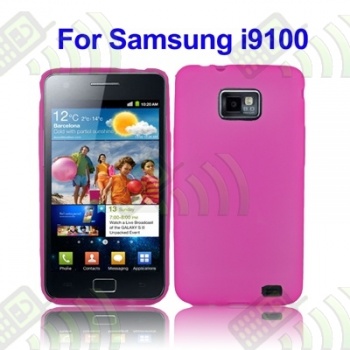 Funda Silicona Gel Samsung Galaxy S2 i9100 Rosa Semitransparente