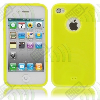 Funda Gel iPhone 4 & 4S Verde Con apertura Logo