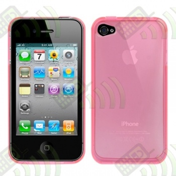 Funda Gel iPhone 4 & 4S Rosa Transparente