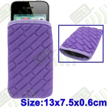 Funda Neopreno Ladrillos acolchada Morada 13x7.5x0.6cm