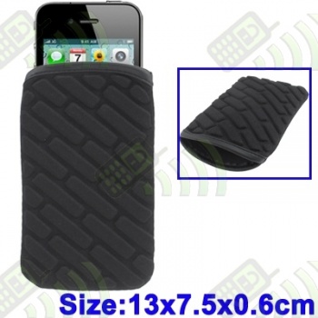 Funda Neopreno Ladrillos acolchada Negra 13x7,5x0,6cm