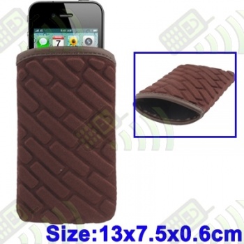 Funda Neopreno Ladrillos acolchada Marr&oacute;n 13x7,5x0,6cm