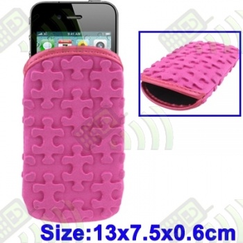 Funda Neopreno Puzzle acolchada Rosa 13x7,5x0,6cm