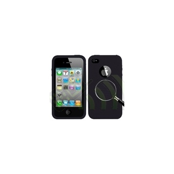 Funda Silicona Iphone 4 Negra Circulos
