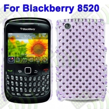 Carcasa trasera Blackberry 8520 Morada Diamantes incrustados