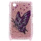 Carcasa trasera Blackberry 8520 Mariposa Diamantes incrustados