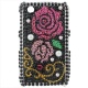 Carcasa trasera Blackberry 8520 Mariposa Diamantes incrustados