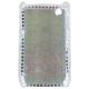 Carcasa trasera Blackberry 8520 Flores Azules Diamantes incrustados
