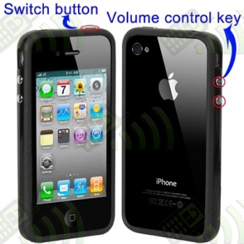 Bumper / Marco Antigolpes Botones Iphone 4 Negro