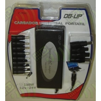 Cargador para port&aacute;til universal 240AC 130W 12V-24V + USB 5V