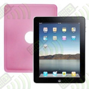 Funda Gel Ipad Rosa apertura logo apple