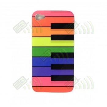 Carcasa trasera Dise&ntilde;o Piano Iphone 4G/4S Multicolor