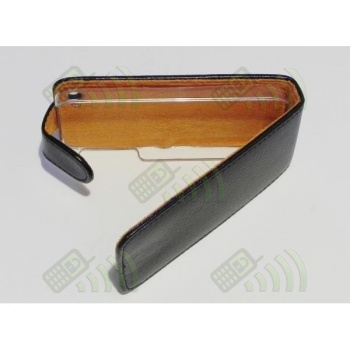 Funda Solapa Polipiel Negra con carcasa iPhone 4/4S