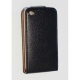 Funda Solapa Polipiel Negra con carcasa iPhone 4/4S