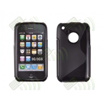 Funda Silicona Gel iPhone 3G/3GS Negra Brillo & Mate