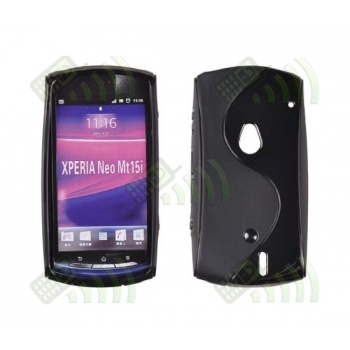 Funda Gel Silicona SE Xperia Neo MT15i Negra Brillo y Mate