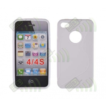 Funda Silicona Gel iPhone 4G/4S Blanca Brillo y Mate