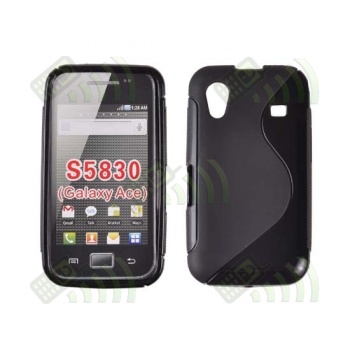 Funda Gel Samsung S5830 Galaxy Ace Negro Brillo y Mate