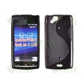 Funda Gel SE Xperia Arc Negra Brillo Y Mate