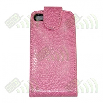 Funda Solapa para iPhone 4G/4S piel de serpiente Rosa
