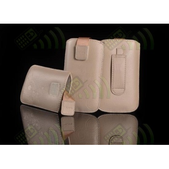 Funda saco para NOKIA 5230, 5800, E75, E73 y similares. Beige Circulos