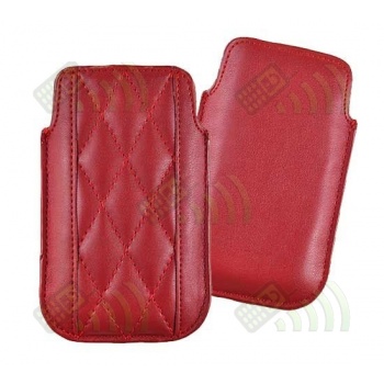 Funda Saco para HTC HD2, desire, desire S y similares. Color rojo con rombos