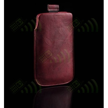 Funda saco piel s&iacute;mil roja oscura