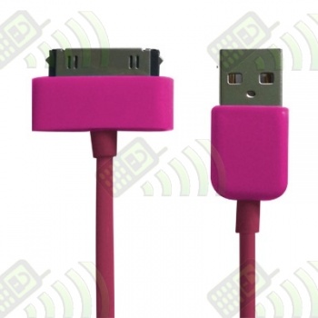 Cable USB Iphone / Ipod / Ipad Rosa 30 cm