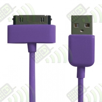 Cable USB Iphone / Ipod / Ipad Morado 30 cm
