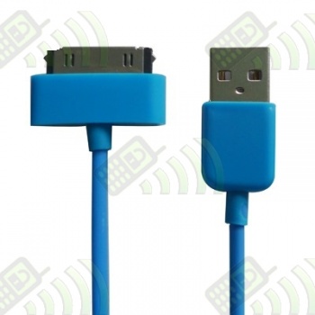 Cable USB Iphone / Ipod / Ipad Azul 30 cm