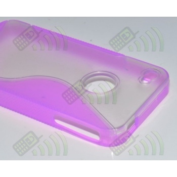 Funda Gel iPhone 4 & 4S Morada y Semitransparente