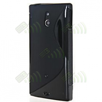 Funda Gel Silicona SE Xperia P LT22i Negra Brillo y Mate