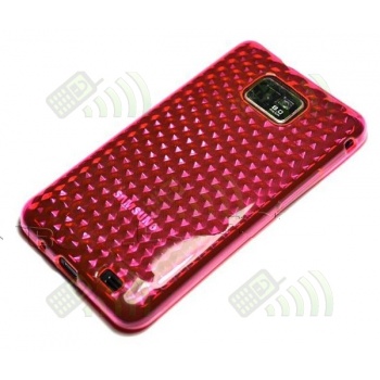 Funda Silicona Gel Samsung Galaxy S2 i9100 Rosa Diamond