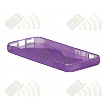 Funda Gel iPhone 4 & 4S Morada Dise&ntilde;o S