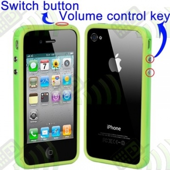 Bumper / Marco Antigolpes Botones Iphone 4G Verde